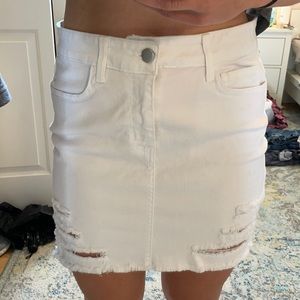 White O2 denim jean skirt